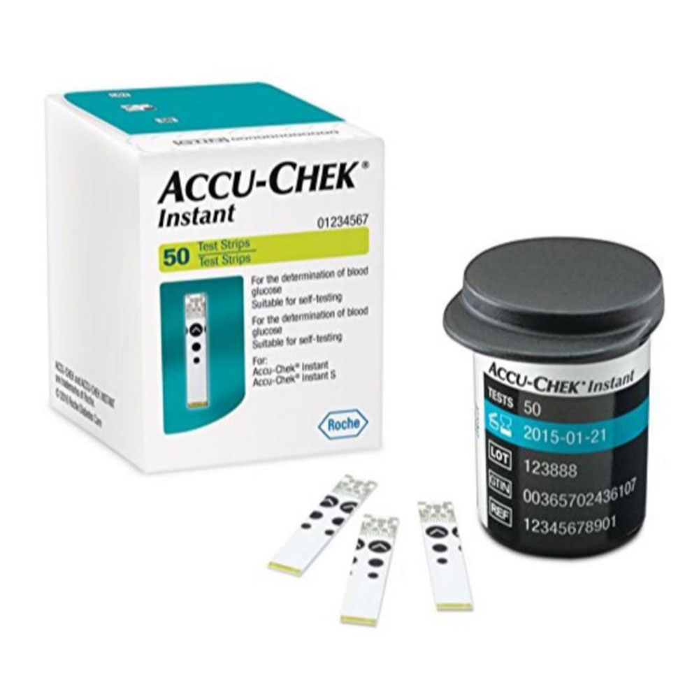 نوار تست قند خون ACCU-CHEK Instant بسته 50 عددی